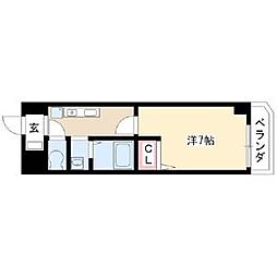グランディア那古野 1Kの間取図画像