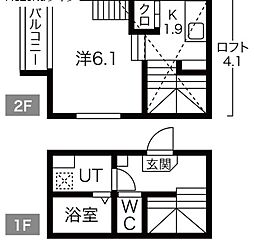 コンフォータブル本陣 1Kの間取図画像