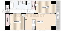S-FORT鶴舞marks 2LDKの間取図画像
