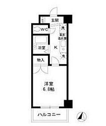 メゾンキムラ2 1Kの間取図画像