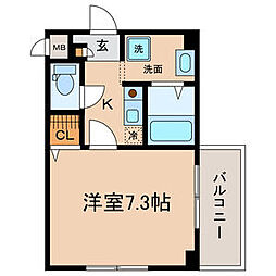 ハイツM&M 1Kの間取図画像