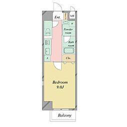 ラクラス浅間町 1Kの間取図画像