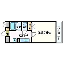 ライフコア那古野 1Kの間取図画像