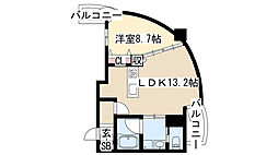ドゥーエ上前津 1LDKの間取図画像