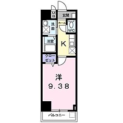 モアグレイスワン 1Kの間取図画像