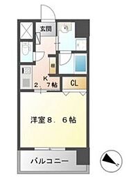 FRENCIANOIE名駅 1Kの間取図画像