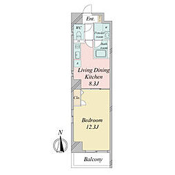 BSRESIDENCESAKAE 1LDKの間取図画像