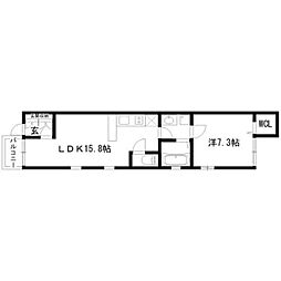 プランドール名駅西 1LDKの間取図画像