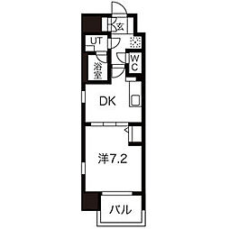 フローラル東別院 1DKの間取図画像