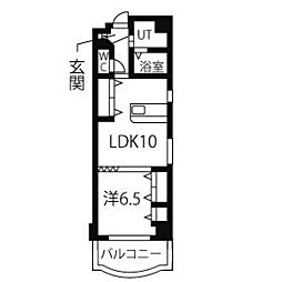 第13オオタ 1LDKの間取図画像