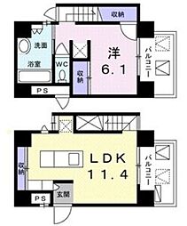 WHITEBLOSSOM 1LDKの間取図画像