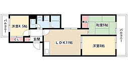 UR都市機構アーバンドエル猪高台 3LDKの間取図画像
