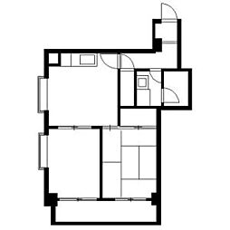 レスカール白金 2DKの間取図画像