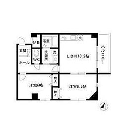 Will猫洞 2LDKの間取図画像