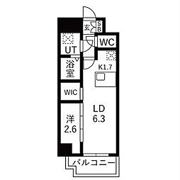 メイクスアート浄心 1LDKの間取図画像