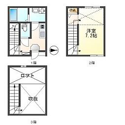 CASA名駅西 1SKの間取図画像