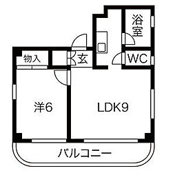 トレスデフタバ 1LDKの間取図画像