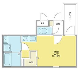 スクエア中村区役所 ワンルームの間取図画像