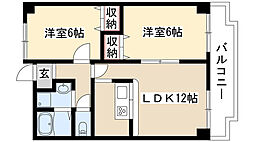 ベルドミール葵22 2LDKの間取図画像