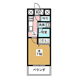 CITYSPIRE名駅前 1Kの間取図画像
