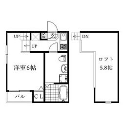 HUMMINGLIFE新栄 1SKの間取図画像
