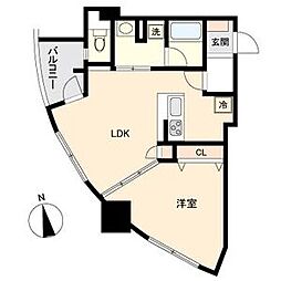 ドゥーエ上前津 1LDKの間取図画像