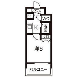 プレサンス名古屋駅前 1Kの間取図画像