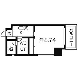 グランデ浅間町 1Kの間取図画像