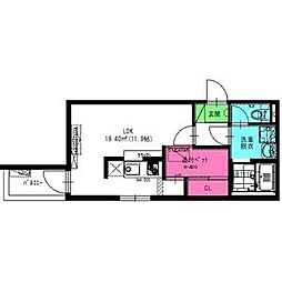 レイディエンス丸の内 ワンルームの間取図画像