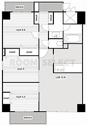 ラヴァーチェ徳川 3LDKの間取図画像