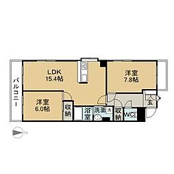 ノーブル臼井 2LDKの間取図画像