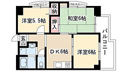 ベルドミール葵21 3DKの間取図画像