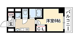 プレサンス鶴舞グリーンパーク 1Kの間取図画像