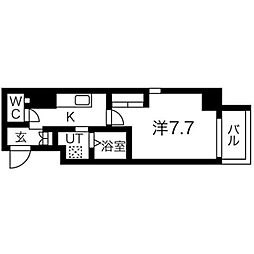 PLATZTACHIBANA 1Kの間取図画像