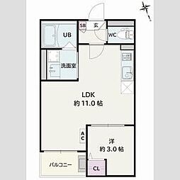 Jack nagaraI 1LDKの間取図画像