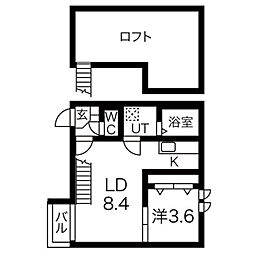 Ampio高畑 1LDKの間取図画像