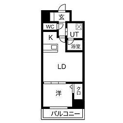 アーバンパーク日吉 1LDKの間取図画像