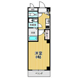 リバーサイドシェル 1Kの間取図画像