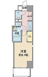 スリーアイランドタワー千種 1Kの間取図画像