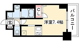 プレサンスナゴヤ桜通ビッグビート 1Kの間取図画像