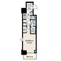 S-RESIDENCEAOI2 1Kの間取図画像