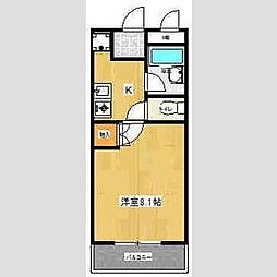 ウッドベルハイツ 1Kの間取図画像
