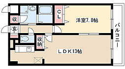 グランシャリオ覺王山 1LDKの間取図画像