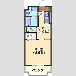 ドリームピア 1DKの間取図画像