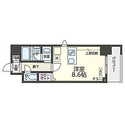 第2金山フクマルビル ワンルームの間取図画像