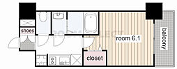 プレサンス栄フロント 1Kの間取図画像