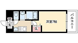 パークフラッツ金山 1Kの間取図画像