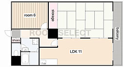 ユウチマンション 2LDKの間取図画像