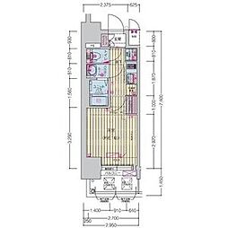 プレサンス桜山駅前アフォード 1Kの間取図画像