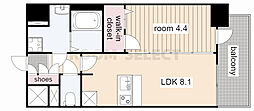 ディアレイシャス矢場町 1LDKの間取図画像